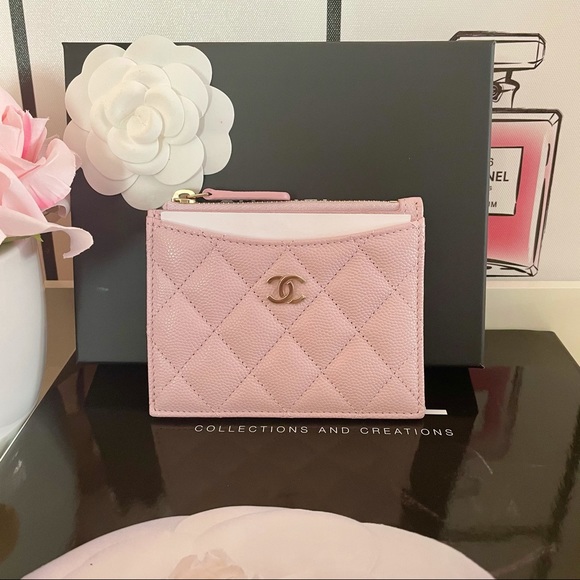 Pink Chanel Flap Zip Card Holder Buy CHANEL 22P Caviar Card Holder